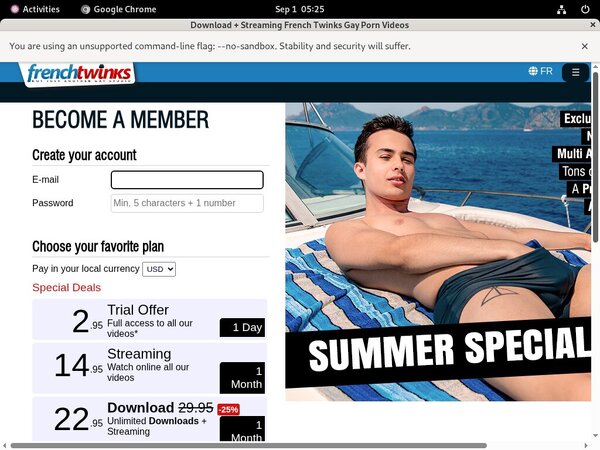 French Twinks Signup Discount