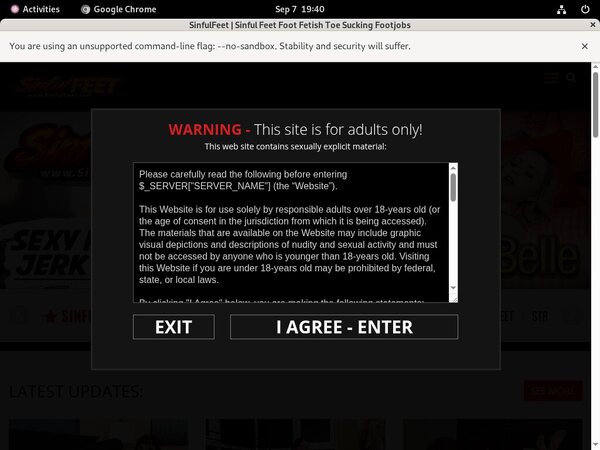 Get A Free Sinfulfeet.com Account