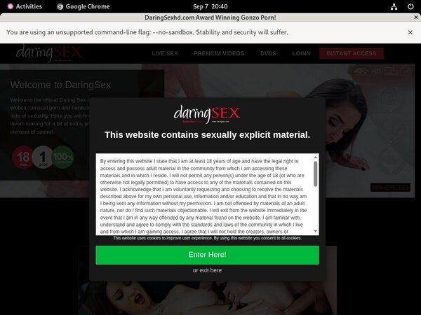 Daring Sex Site Passwords