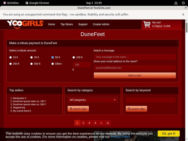 Dunefeet Billing Page